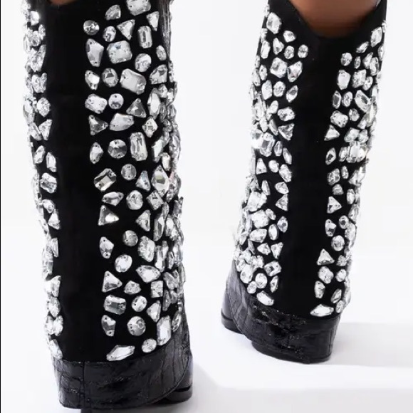 Azalea Wang Studded Rhinestone Boots….Sz: 7.5 - Picture 4 of 4